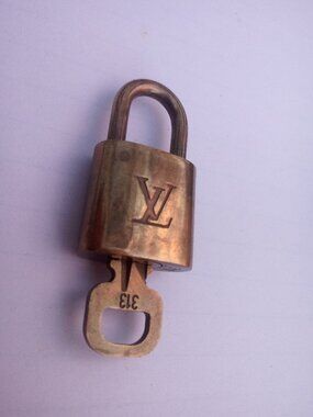 Louis Vuitton LV Padlock and Key Set #313 Gold Brass